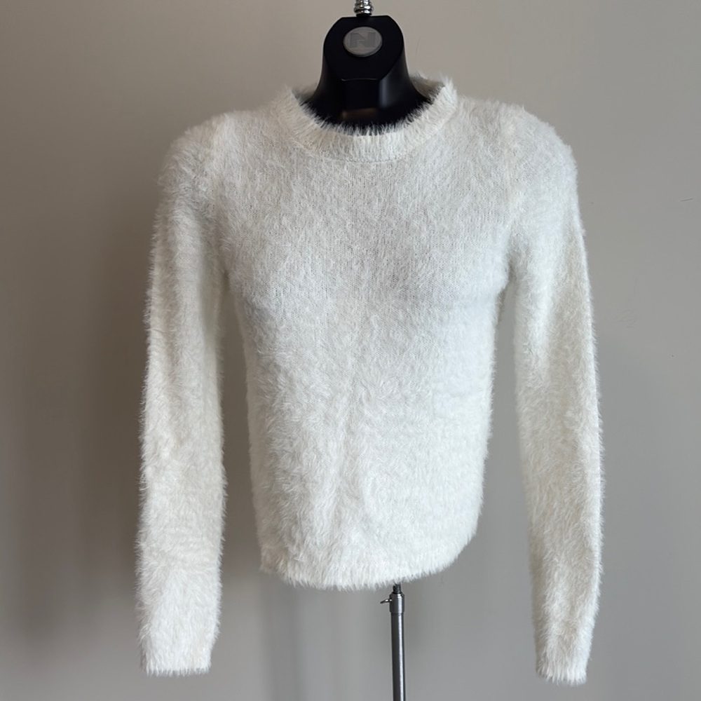 Dynamite Fuzzy off white Crew Sweater
